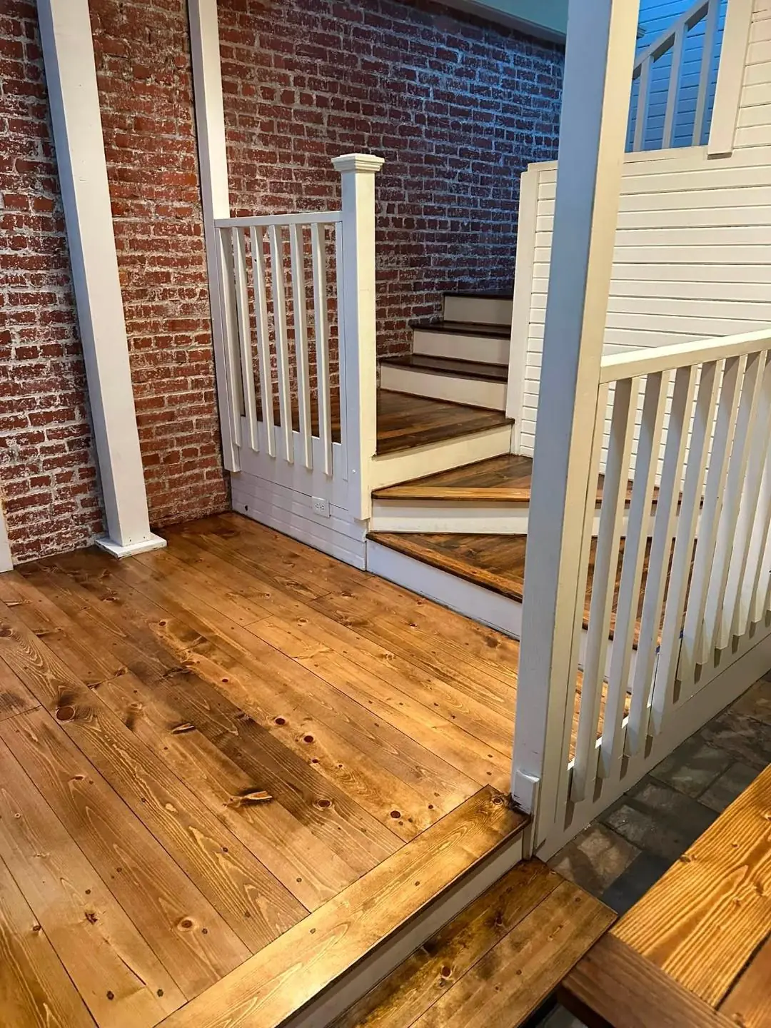 Refinished hardwood staircase